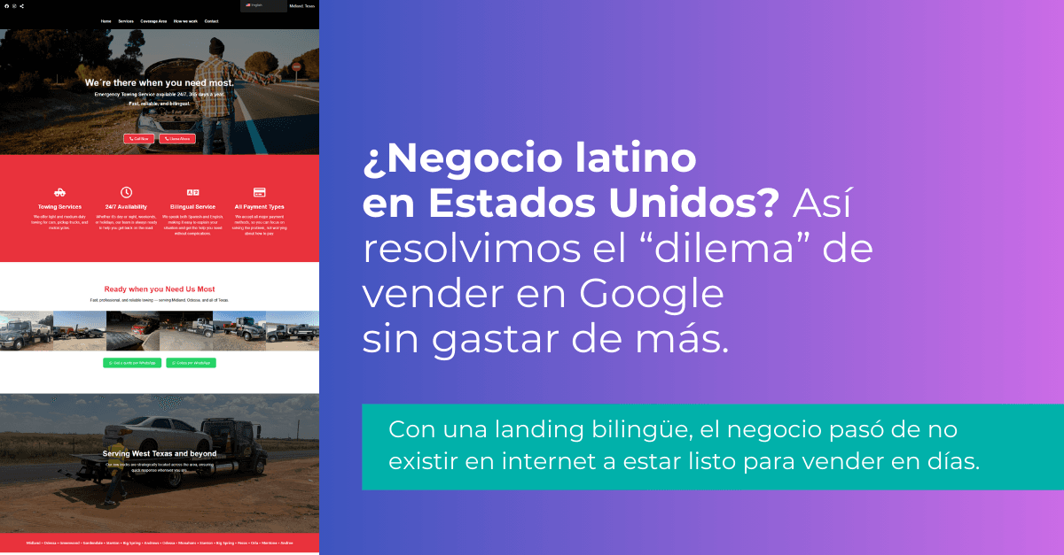landing page bilingue